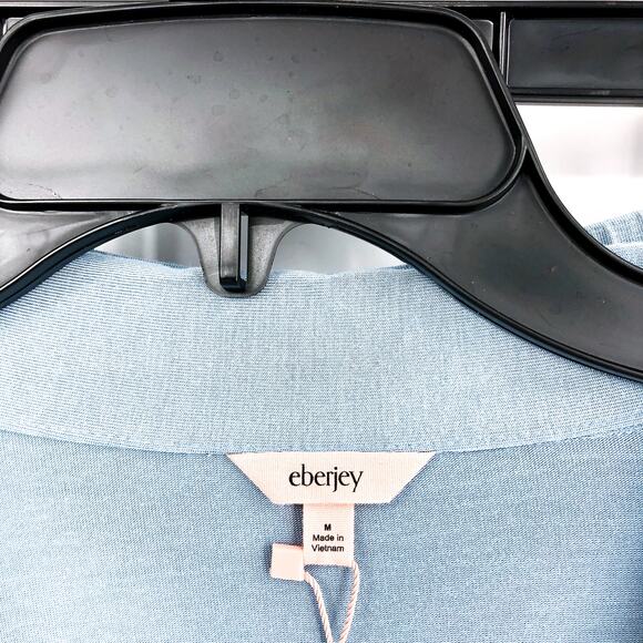 EBERJEY Gisele Long PJ Set Medium Blue White TENCEL Modal Stretch NWT - Picture 10 of 12